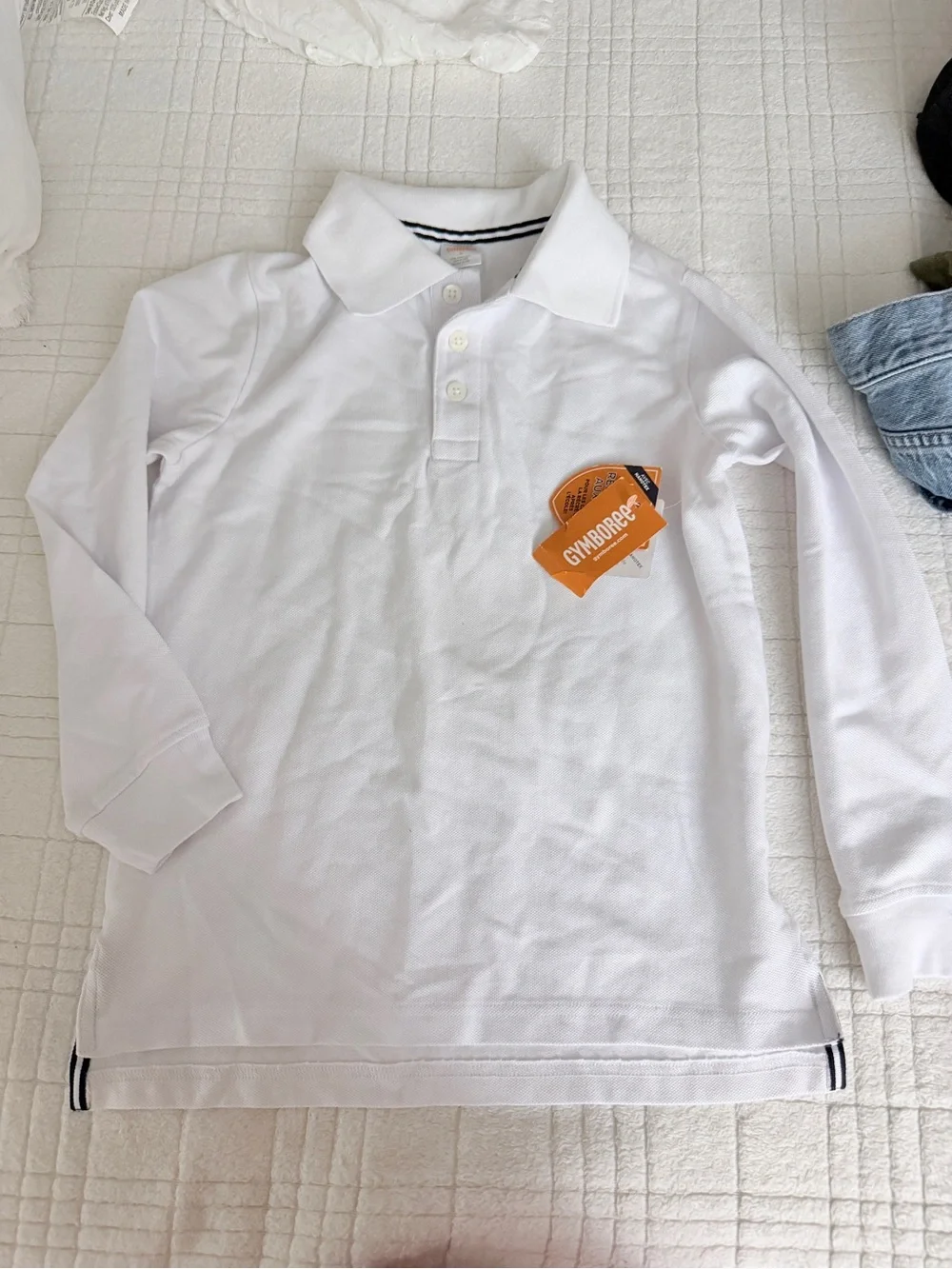 Kids White Long-Sleeve Polo Shirt Gymboree